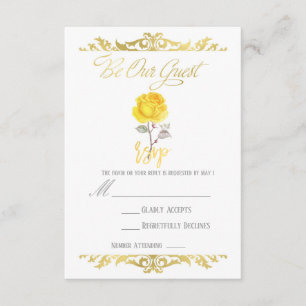 Gelbe Rose u. elegante GoldParty-Ereignis UAWG RSVP Karte