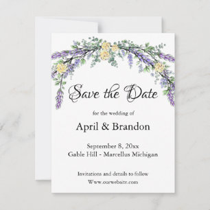 Gelbe Rose und Eukalyptus Save the Date