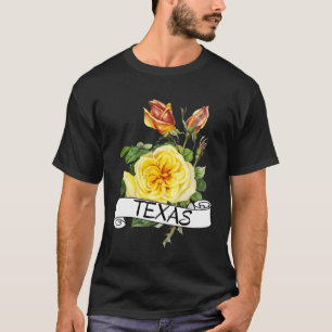Gelbe Rose von Texas-Blume Staat Texas Garten T-Shirt