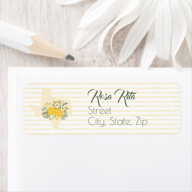 Gelbe Rose von Texas - Gingham Staat mit Rose (Insitu)