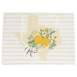Gelbe Rose von Texas - Gingham Staat mit Rose Große Geschenktüte