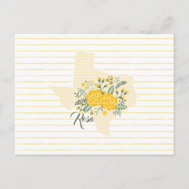 Gelbe Rose von Texas - Gingham Staat mit Rose Postkarte