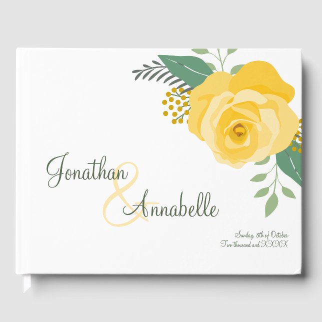 Gelbe Rose von Texas Hochzeit Gästebuch (Vorderseite)