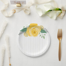 Gelbe Rose von Texas Hochzeit Pappteller