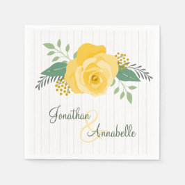 Gelbe Rose von Texas Hochzeit Serviette