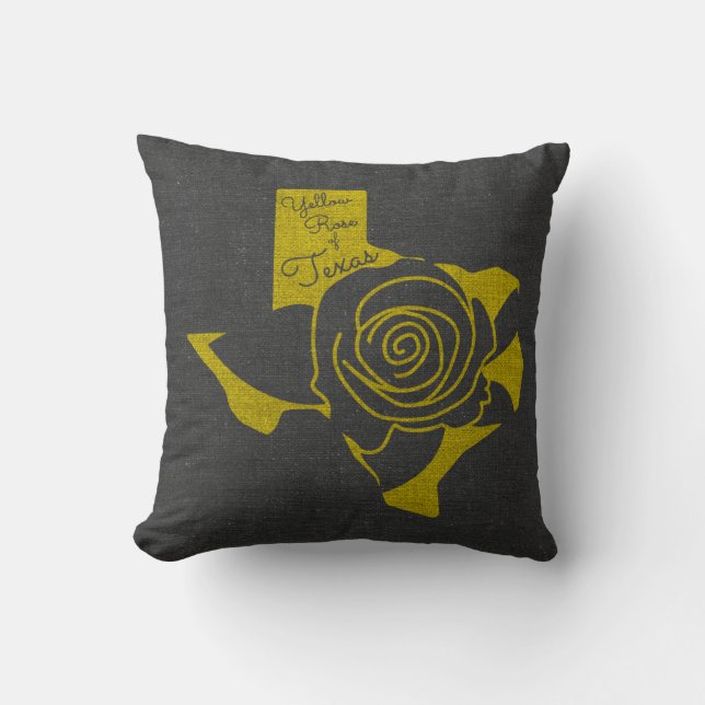 Gelbe Rose von Texas Kissen (Vorderseite)