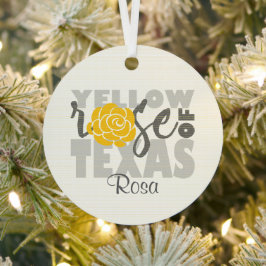Gelbe Rose von Texas Ornament Aus Metall