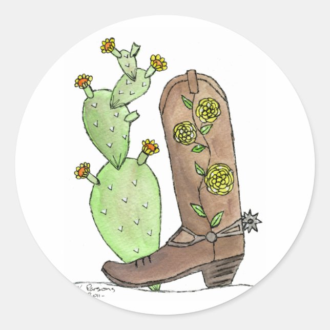 Gelbe Rose von Texas Runder Aufkleber (Vorderseite)