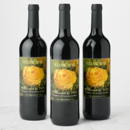 Gelbe Rose Weinetikett