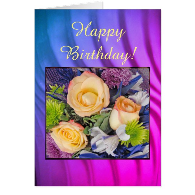 Gelbe Rosen 2 - Geburtskarte (Vorne)