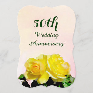 Gelbe Rosen 50. Hochjahresjubiläum Einladung
