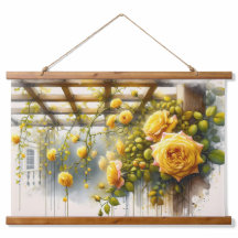 Gelbe Rosen Aquarell Garten