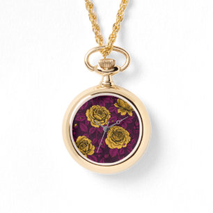 Gelbe Rosen Armbanduhr