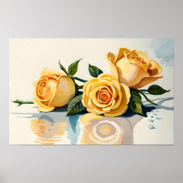 Gelbe Rosen Blume Art Poster