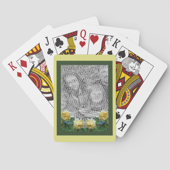 Gelbe Rosen-Blume Bildervorlage Spielkarten (Rückseite)