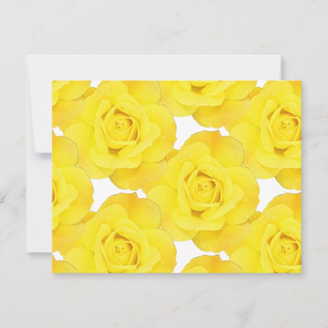 Gelbe Rosen-Blume-Muster RSVP Karte (Vorderseite)