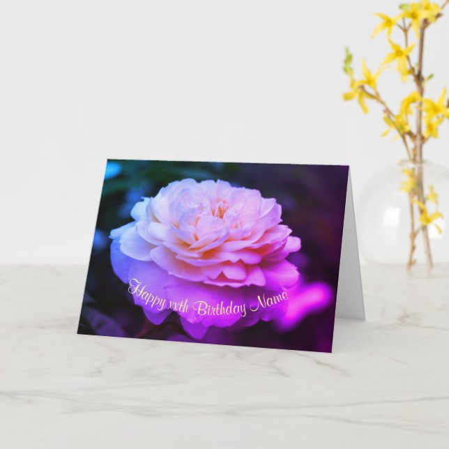 Gelbe Rosen Blumenkunst Personalisiert zum Geburts Karte (Gelbe Blume)
