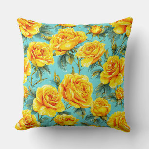 Gelbe Rosen Elegante Florale Wohndekoration Kissen