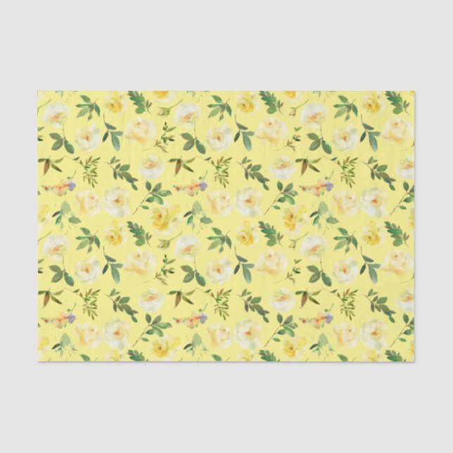 Gelbe Rosen Entfärbungs-Tissue Seidenpapier (Vorderseite)