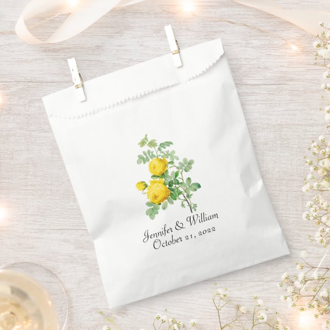 Gelbe Rosen-Gastgeschenk Hochzeit Geschenktütchen (Ausgeschnitten)