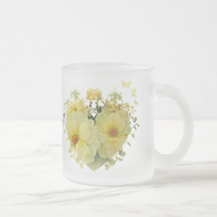 Gelbe Rosen im Herzen Mattglastasse