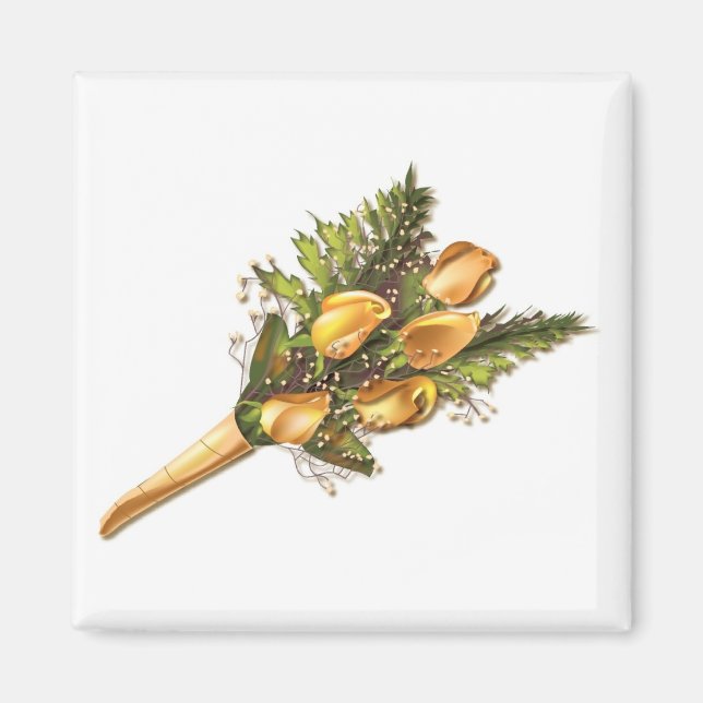 Gelbe Rosen im Wald Magnet (Vorne)