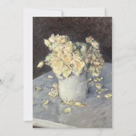 Gelbe Rosen in einer Vase von Caillebott Impressio Dankeskarte