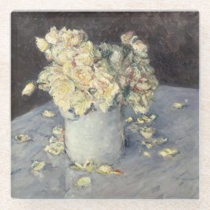 Gelbe Rosen in einer Vase von Caillebott Impressio Glasuntersetzer