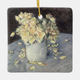 Gelbe Rosen in einer Vase von Caillebott Impressio Keramikornament
