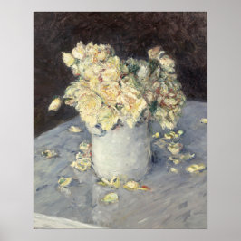 Gelbe Rosen in einer Vase von Caillebott Impressio Poster