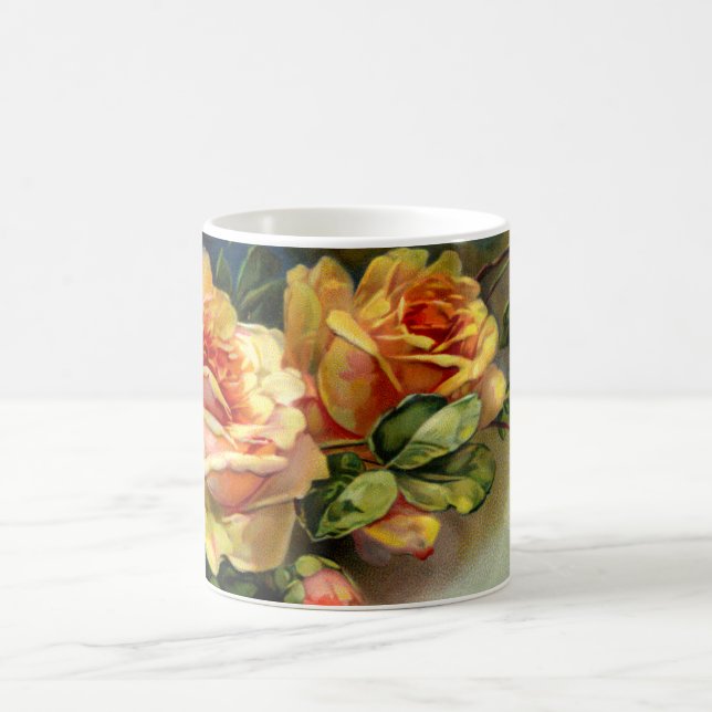 Gelbe Rosen Kaffeetasse (Mittel)