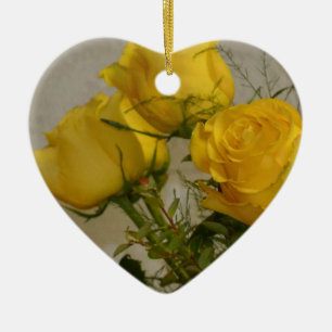 Gelbe Rosen Keramikornament