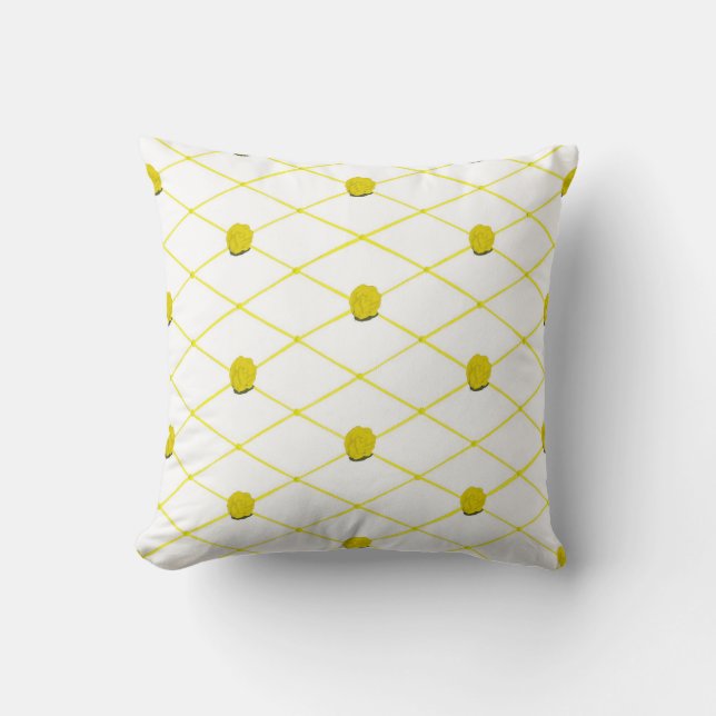Gelbe Rosen Kriss Kreuzquilt Pattern Pillows Kissen (Vorderseite)