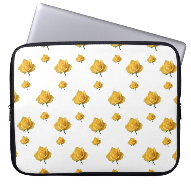 Gelbe Rosen Laptopschutzhülle (Vorderseite)