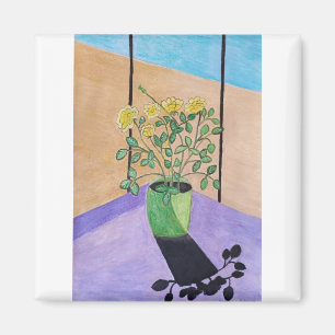 Gelbe Rosen Magnet