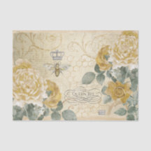 Gelbe Rosen mit Damask Floral Queen Bee