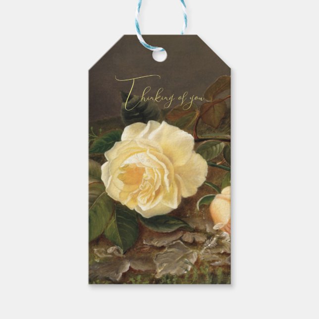 Gelbe Rosen, mit Liebe Geschenkanhänger (Vorderseite)
