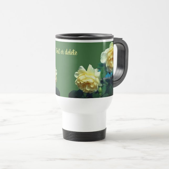 Gelbe Rosen Personalisiert Reisebecher (VorderseiteRechts)