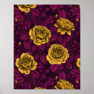 Gelbe Rosen Poster