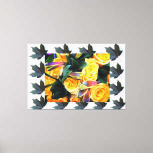 Gelbe Rosen Stretched Canvas Print Leinwanddruck