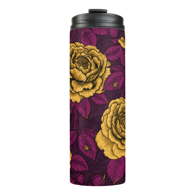 Gelbe Rosen Thermosbecher (Vorderseite)
