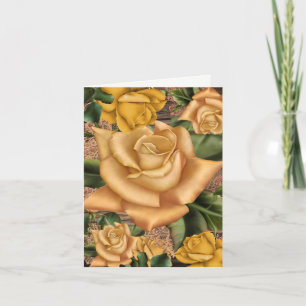 Gelbe Rosen und rustikales Brautparty aus Holz Einladung
