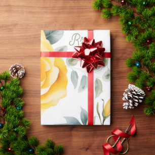 Gelbe Rosen und RX Symbol Wrapping Paper Geschenkpapier