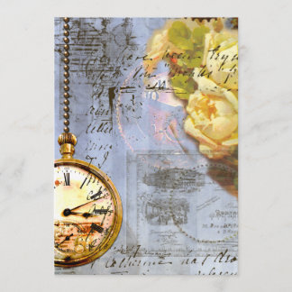 Gelbe Rosen und Steampunk Einladung