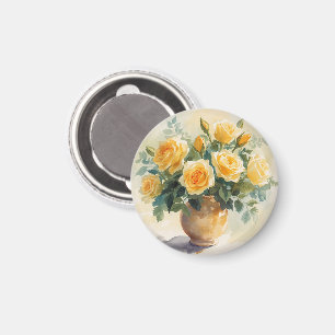 Gelbe Rosen Vase Magnet