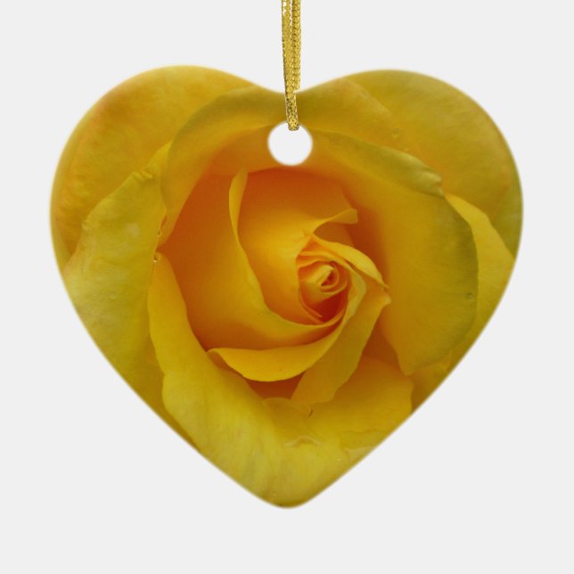 Gelbe Rosen-Verzierungs-romantische Keramikornament (Vorne)