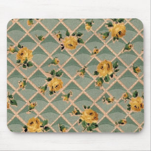 Gelbe Rosen Vintage Tapete - Mauspad