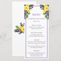 Gelbe Rosen | Violets Boho Floral Wedding Menu