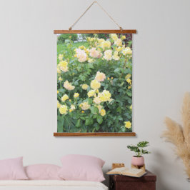 Gelbe Rosen Wandteppich Mit Holzrahmen