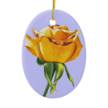 Gelbe Rosen-Weihnachtsverzierung